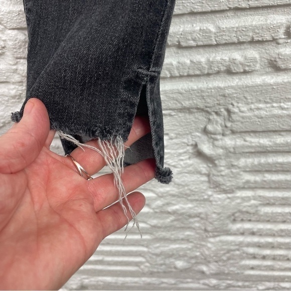 Frame Denim Le Skinny De Jeanne Black Marcy Distressed Chewed Hem Size 26 - Picture 9 of 14